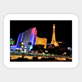 Eiffel Tower Paris and Ballys Hotel Las Vegas America Sticker